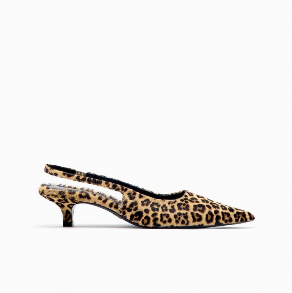 Kitten heel sling backs